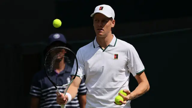 Jannik Sinner in action