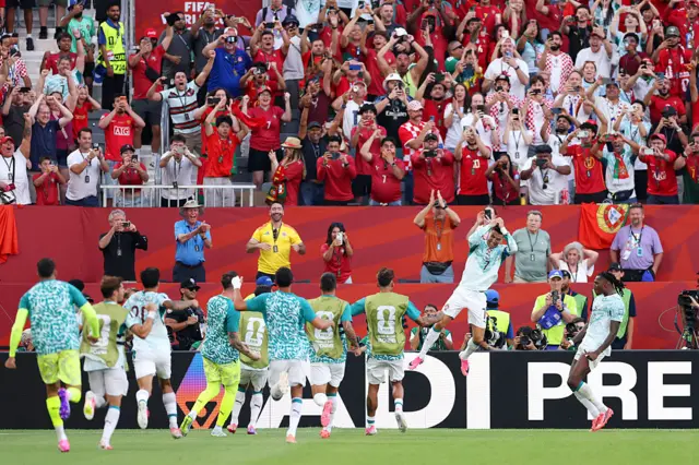 Portugal's Cristiano Ronaldo celebrates equalising against Croatia