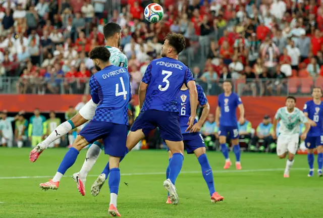Goncalo Ramos (top) heads the ball to score his team's second goal