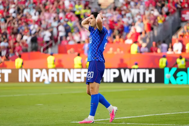 Igor Matanovic of Croatia reacts