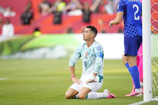Cristiano Ronaldo of Portugal reacts
