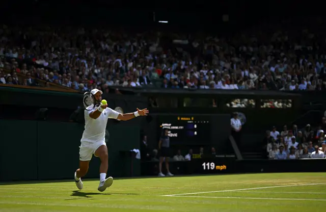 Novak Djokovic in action