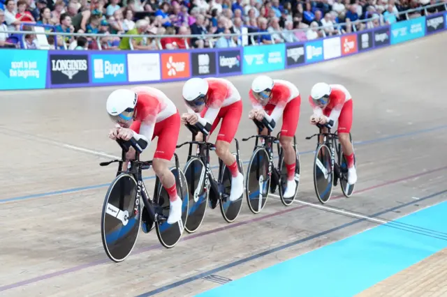 Will Tidball, Henry Hobbs, Charlie Tanfield and Ethan Vernon in action for England