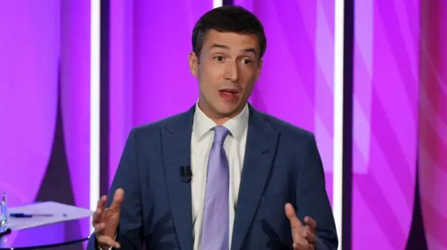 Adrian Ramsey speaking in a TV debate