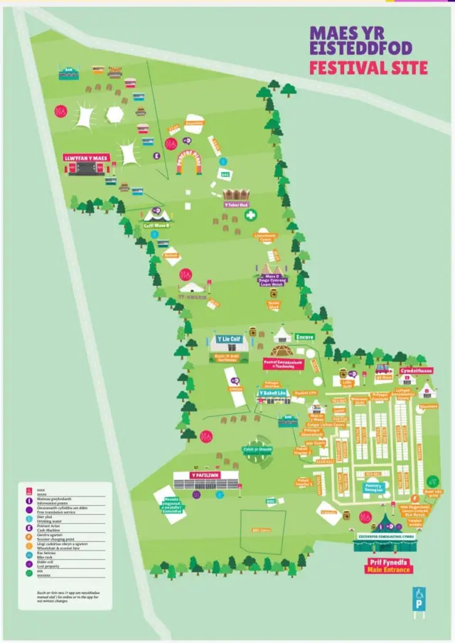 map o'r safle