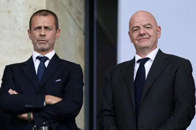 UEFA president Aleksander Ceferin and Fifa President Gianni Infantino