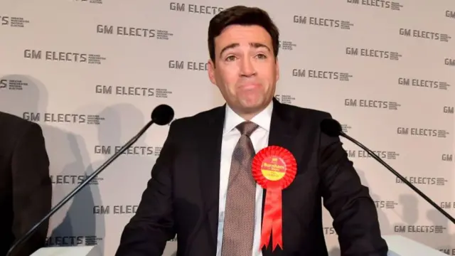 Andy Burnham speaks after winning the Greater Manchester mayoral election in 2017