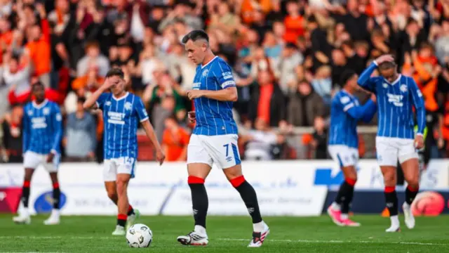 Rangers players look dejected