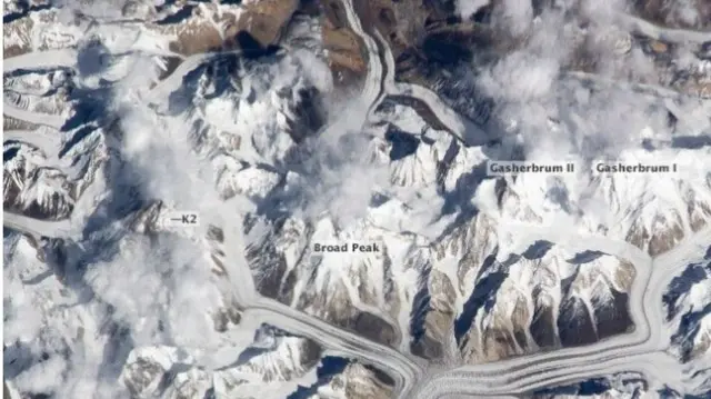 Photo from the International Space Station shows Broad Peak as seen from space