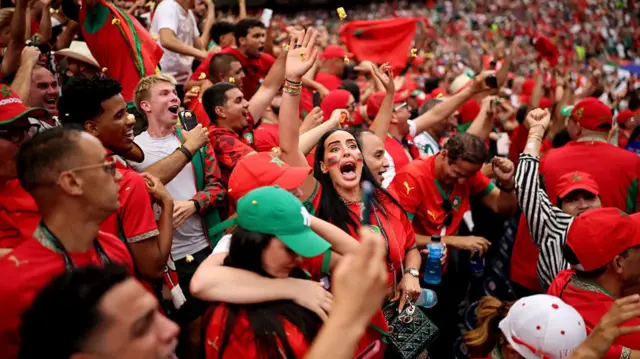 Morocco fans celebrate