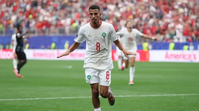 Azzedine Ounahi celebrates