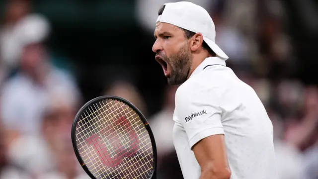Grigor Dimitrov shouts