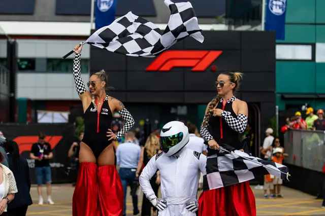 Stilt walkers at Silverstone