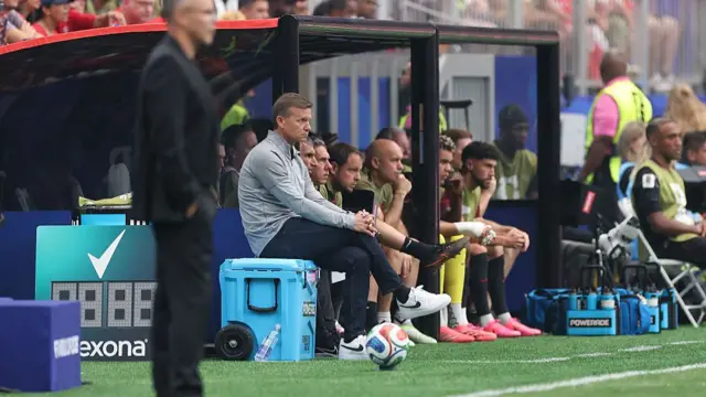 Jesse Marsch, Head Coach of Canada, looks on