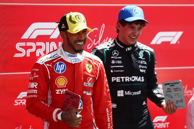 Lewis Hamilton and Kimi Antonelli
