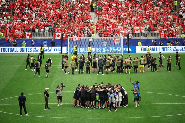 Full-time scenes after the Morocco beat Canada 3-0