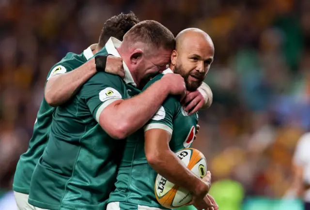 Ireland celebrating