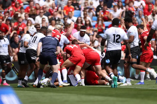 Jac Morgan scores for Wales