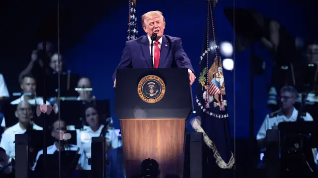 Trump addresses crowd in Washington DC