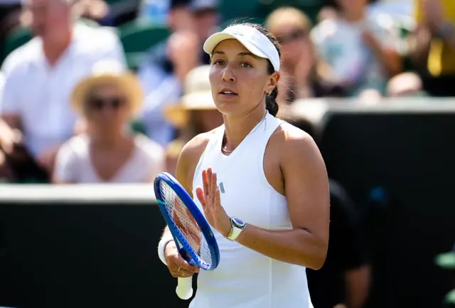 Jessica Pegula in action at Wimbledon