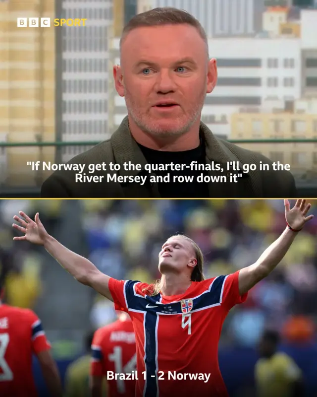 Graphic with Wayne Rooney and Erling Haaland