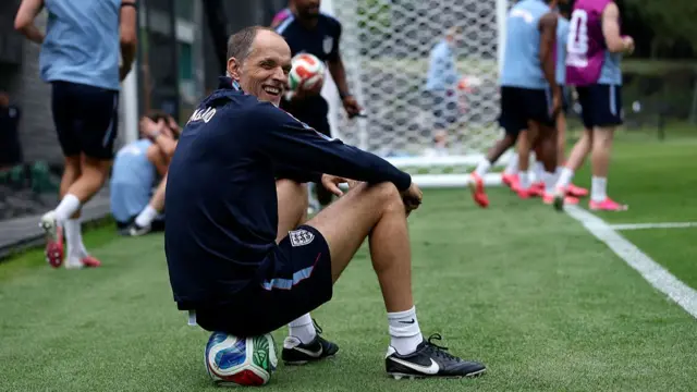 Thomas Tuchel, Manager of England, reacts during an England Training Session during an England World Cup 2026 Camp on July 04, 2026 in Mexico City, Mexico.