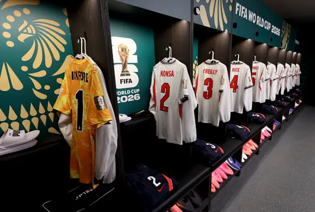 A general view inside of the England dressing room