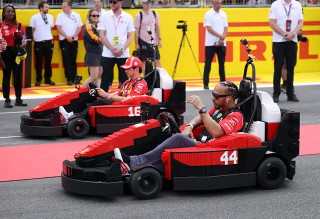 Charles Leclerc and Lewis Hamilton