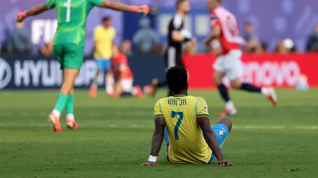 Vinicius Junior looks dejected