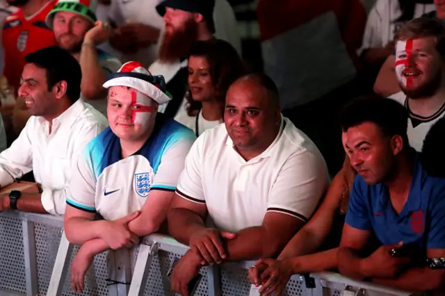 England fans attend a watch party at Boxpark Croydon
