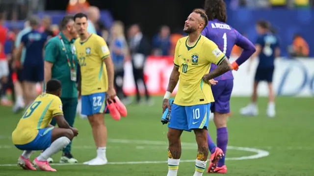 Neymar looks dejected