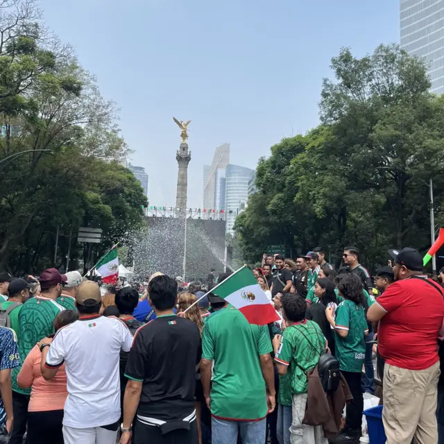 Mexico fans at Paseo de la Reforma