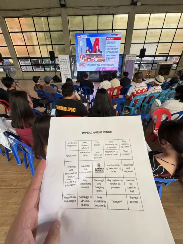 Impeachment Bingo at watch party in Quezon City