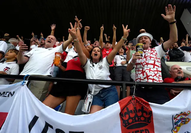 Fans of England show their support