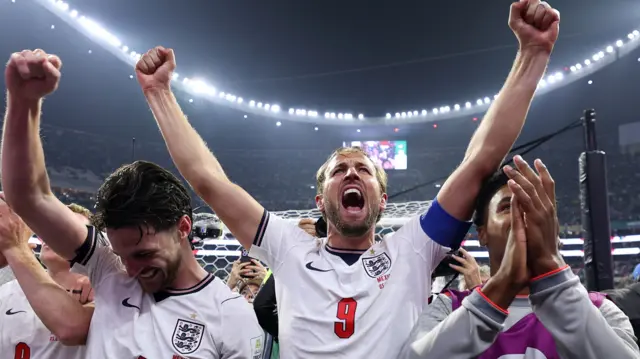 England players celebrate