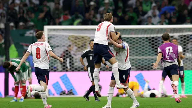 England players celebrate