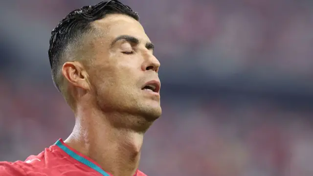 Cristiano Ronaldo looks dejected