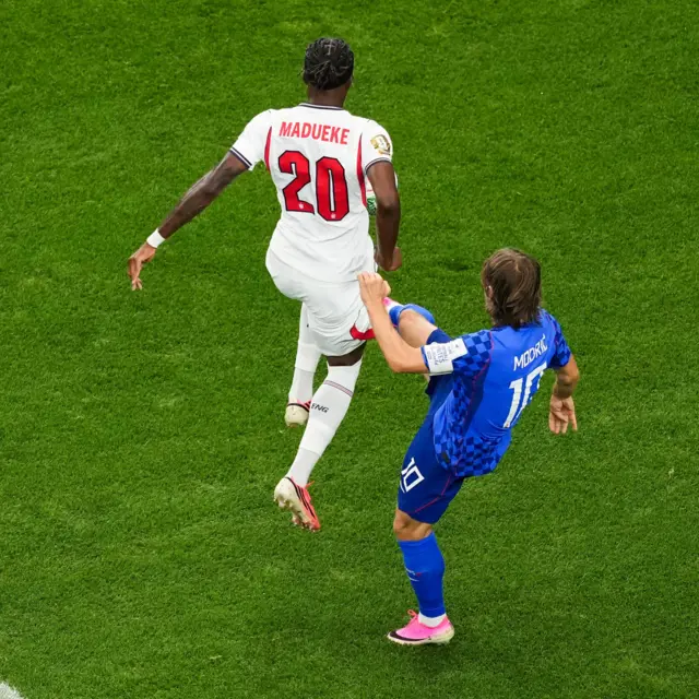 Modric fouls Madueke in first group game