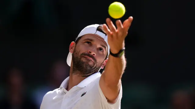 Grigor Dimitrov serves