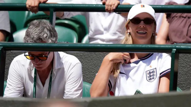 Katie Boulter wearing an England shirt