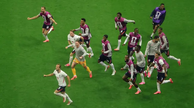 England players celebrate