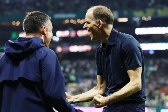 Thomas Tuchel, Manager of England, celebrates