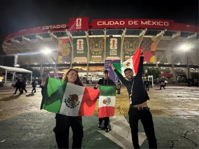 Mexican fans outside the Azteca
