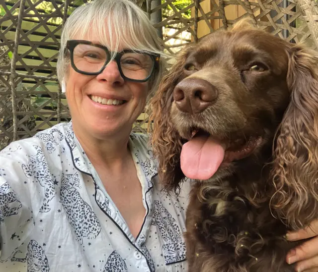 Sue with her dog Bosun