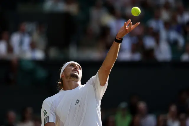 Alexander Zverev of Germany serves