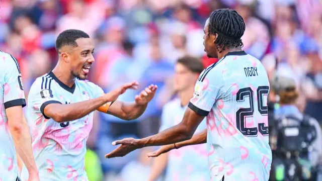 Youri Tielemans, #8 and Nathan Ngoy, #25 of Belgium celebrate a win during the FIFA World Cup 2026 Round of 16 match between USA and Belgium at Seattle Stadium on July 6, 2026 in Seattle, United States.