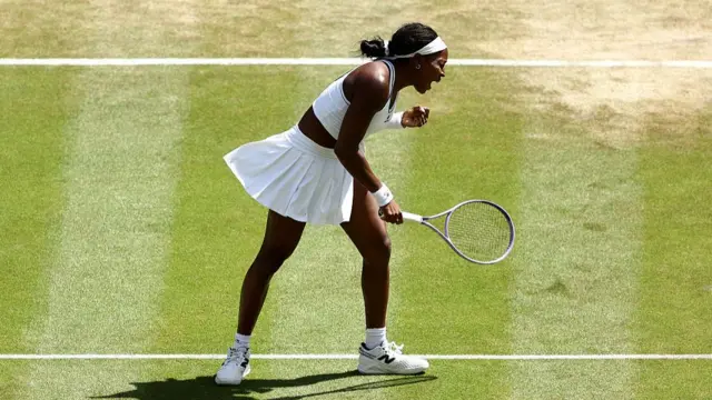 Coco Gauff of United States celebrates