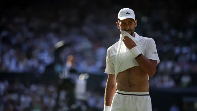 Novak Djokovic reacts