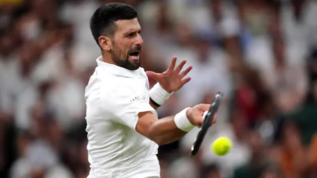 Novak Djokovic in action