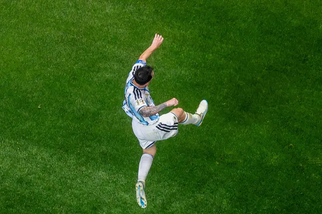 Lionel Messi celebrates
